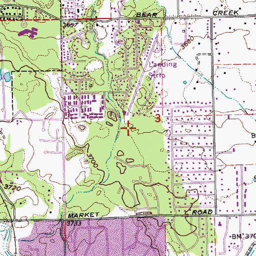 Topographic Map of Pinewood Park, OR