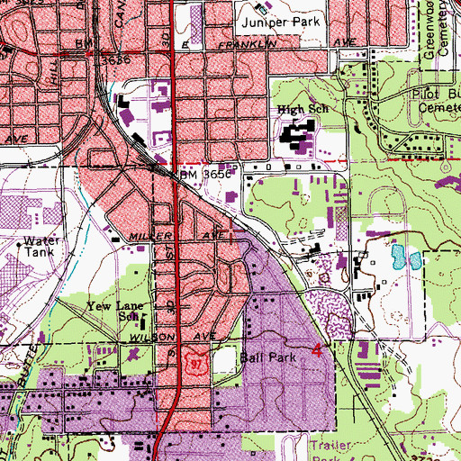 Topographic Map of Railroad Park, OR