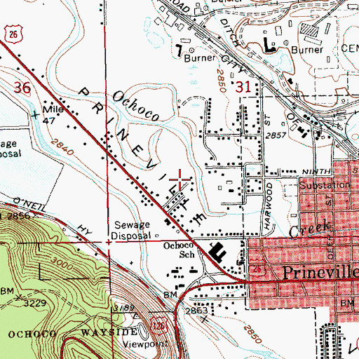 Topographic Map of Gary A Ward Park, OR