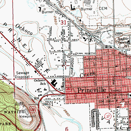 Topographic Map of Harwood Park, OR