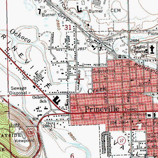 Topographic Map of Kilowatt Park, OR