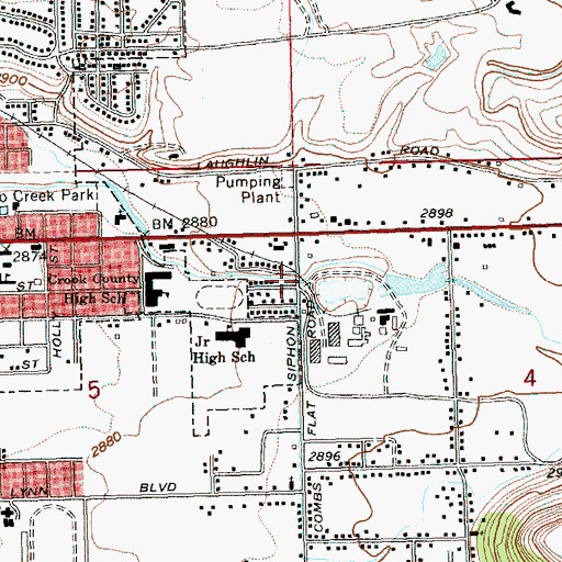 Topographic Map of Mountain View Park, OR