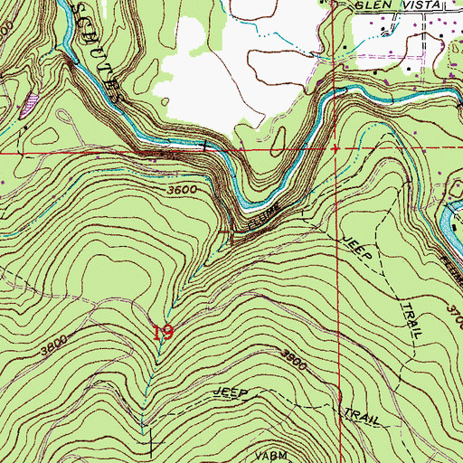 Topographic Map of Archie Briggs Canyon Open Space, OR