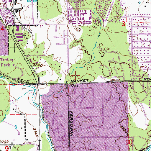 Topographic Map of Bend Senior Center, OR