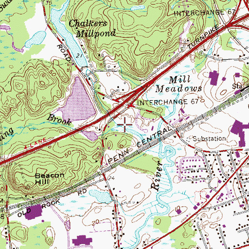 Topographic Map of Fishing Brook, CT