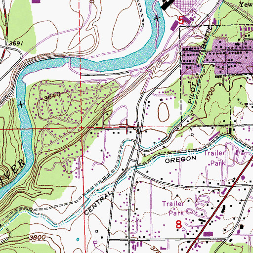 Topographic Map of Blakely Park, OR
