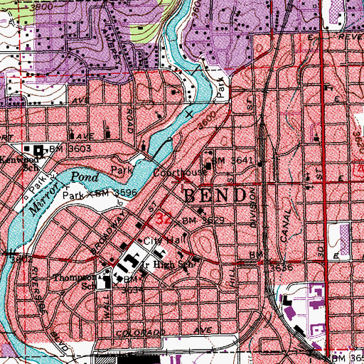 Topographic Map of Brandis Square, OR