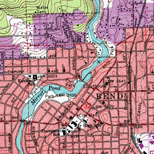 Topographic Map of Brooks Park, OR
