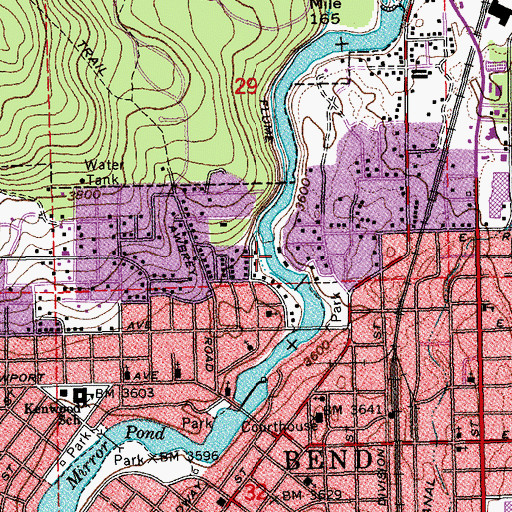 Topographic Map of First Street Rapids Park, OR