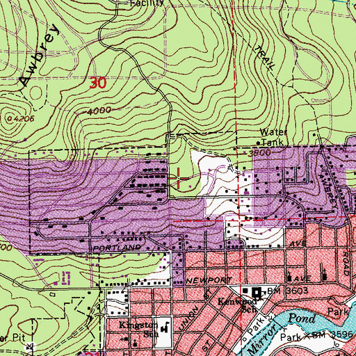 Topographic Map of Hillside Park, OR