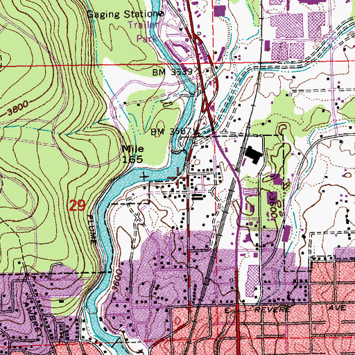 Topographic Map of Riverview Park, OR