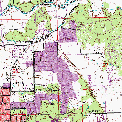 Topographic Map of Stover Park, OR