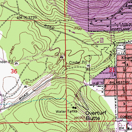 Topographic Map of Sunset View Park, OR