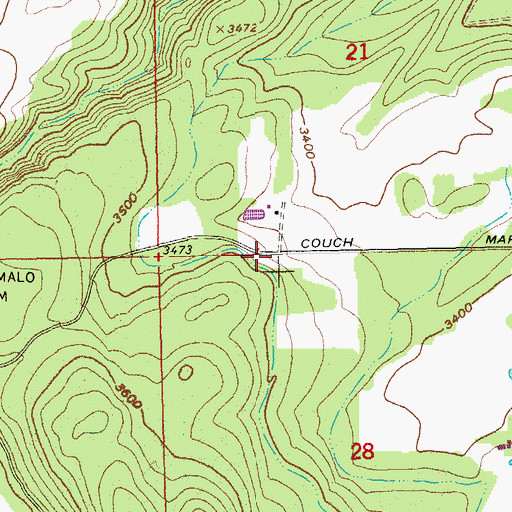 Topographic Map of Tillicum Park/Chase Ranch, OR