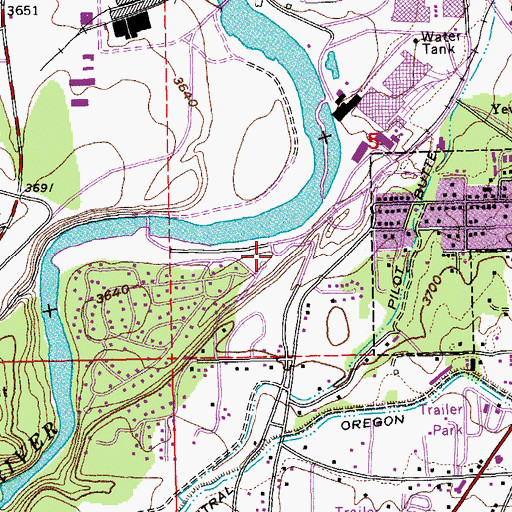 Topographic Map of Woodriver Park I & II, OR