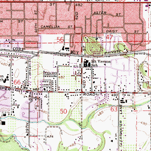 Topographic Map of Volunteer Park, OR