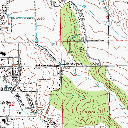 Topographic Map of Juniper Hill Park, OR