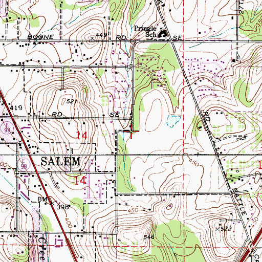 Topographic Map of Wes Bennett City Park, OR