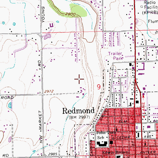 Topographic Map of West Canyon Rim City Park, OR