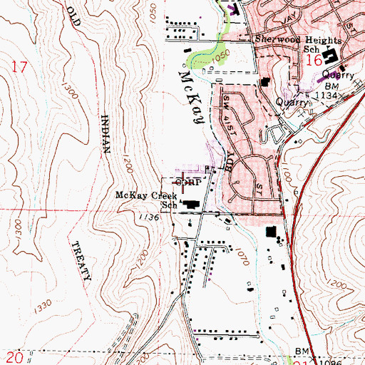 Topographic Map of McKay School Park, OR