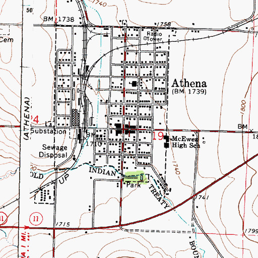 Topographic Map of Duggor Park, OR