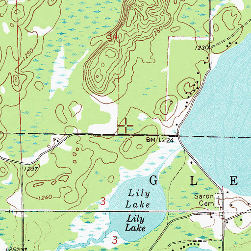 Topographic Map of Howard Private Cemetery, MN