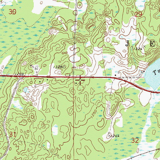 Topographic Map of Lansford Post Office (historical), MN