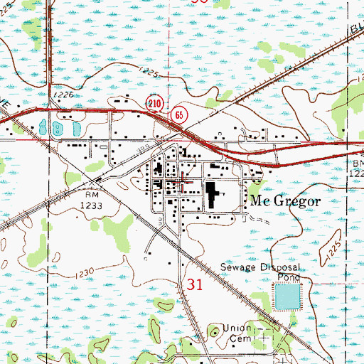 Topographic Map of McGregor Police Department, MN