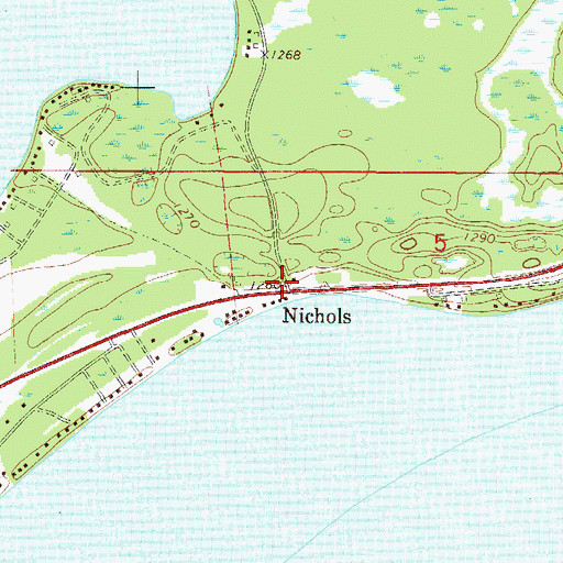 Topographic Map of Nichols Post Office (historical), MN