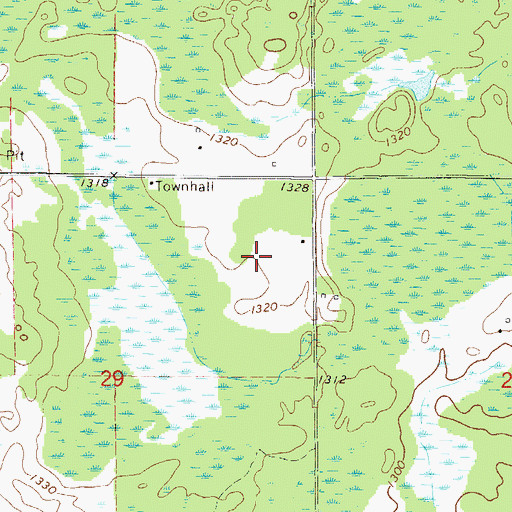 Topographic Map of Ostlund Post Office (historical), MN