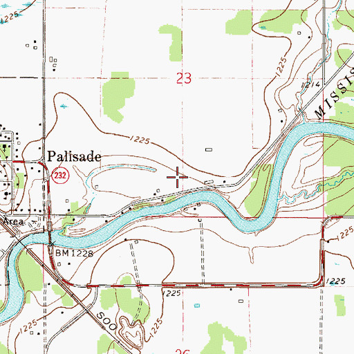 Topographic Map of Palisade (historical), MN