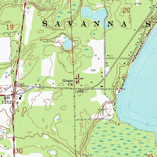 Topographic Map of Shamrock Cemetery, MN