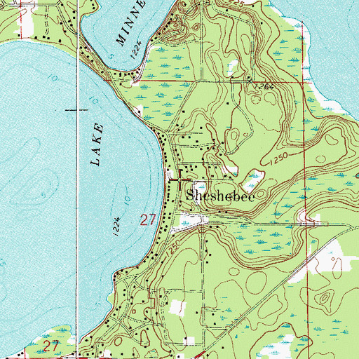 Topographic Map of Sheshebee Post Office (historical), MN