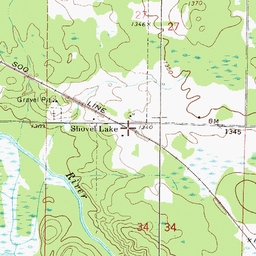 Topographic Map of Shovel Lake (historical), MN