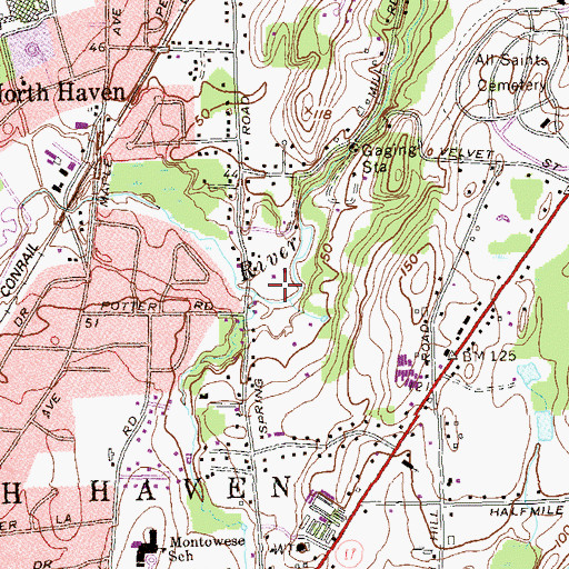 Topographic Map of Fivemile Brook, CT