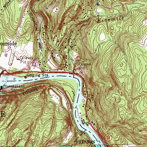 Topographic Map of Fivemile Brook, CT