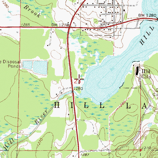 Topographic Map of Hill City Wayside Park, MN