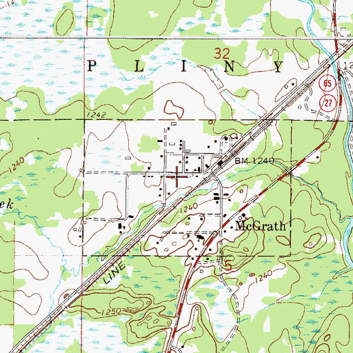 Topographic Map of McGrath Post Office, MN