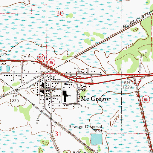 Topographic Map of McGregor Rest Area, MN