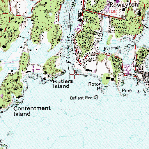 Topographic Map of Fivemile River, CT