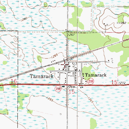 Topographic Map of Tamarack Post Office, MN