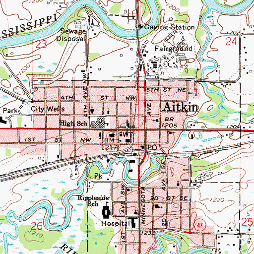 Topographic Map of United Methodist Church, MN