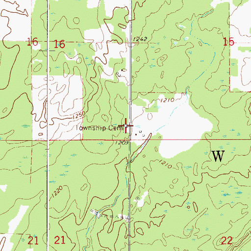 Topographic Map of Wagner Township Cemetery, MN