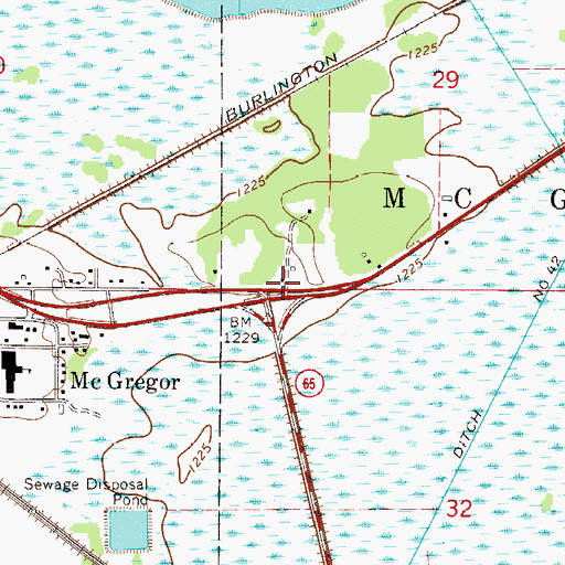 Topographic Map of Wakefield Family Clinic, MN