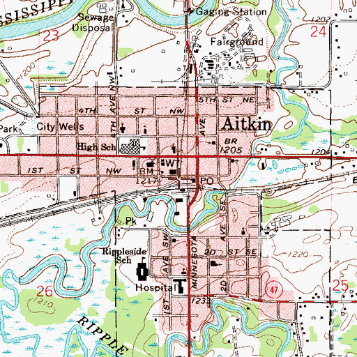 Topographic Map of Welshons Company Mobile Home Park, MN