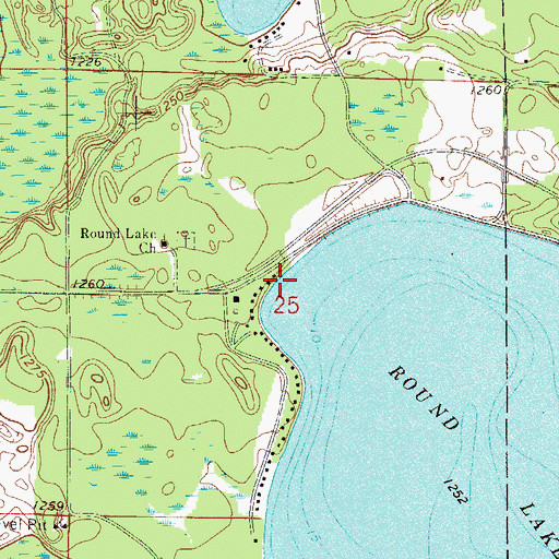 Topographic Map of Whispering Pines Campground, MN