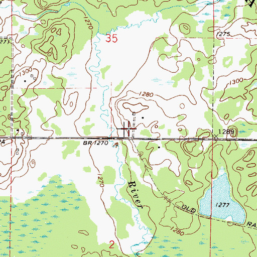 Topographic Map of Whitepine Post Office (historical), MN