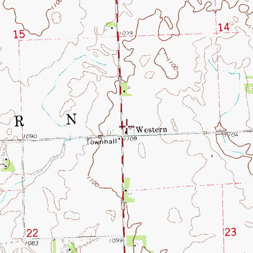 Topographic Map of Western Presbyterian Church, MN