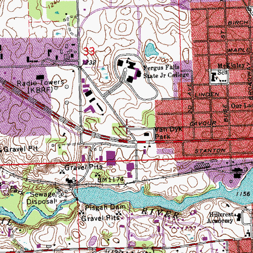 Topographic Map of Trinity Lutheran Church, MN