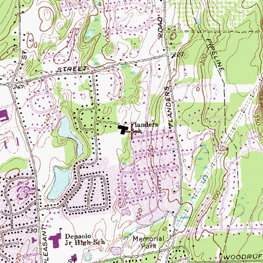 Topographic Map of Flanders School, CT